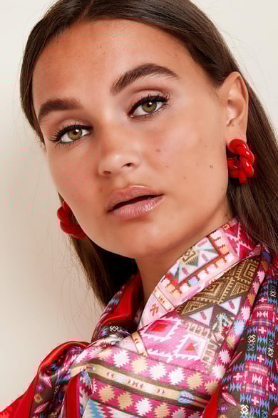 Twist-Ohrringe - #summergirls-Kollektion Rot Kupfer h5 Bild3